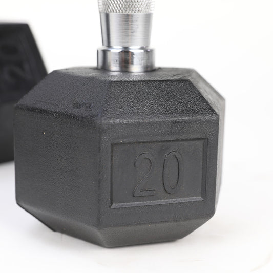 20LB 2 Rubber Coated Solid Cast Iron Dumbbells
