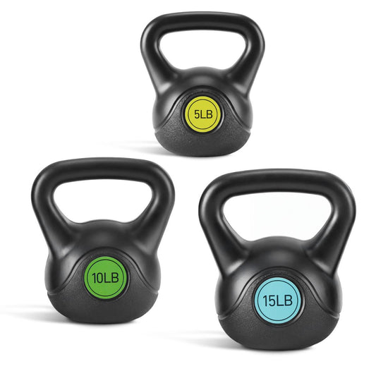 Hard Kettlebell Set, Multiple Weights, Wide Handle & Bottom